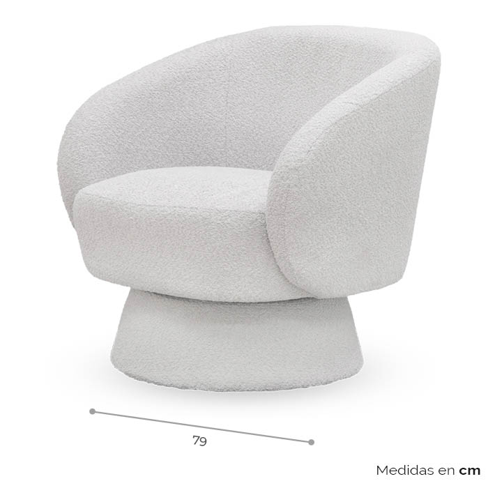 Sillon Tela Blanco Sesenta Y Cinco | Sillones y Ottomanes | salas